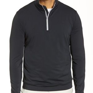 PETER MILLAR Perth Performance Golf Quarter-Zip Black Pullover